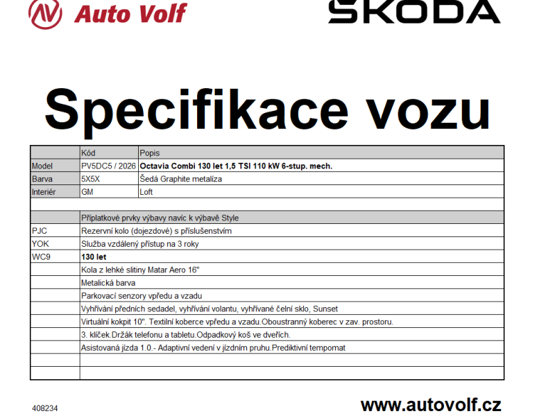 Škoda Octavia 130LET