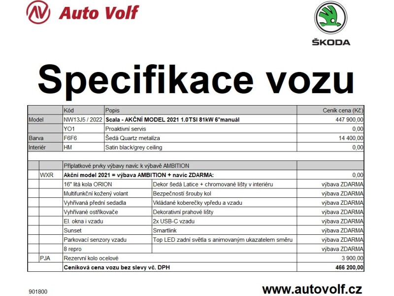 Škoda Scala AM 2021 - akční model