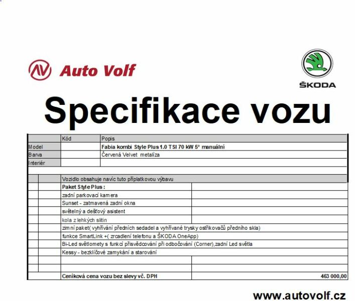 Škoda Fabia Style Plus