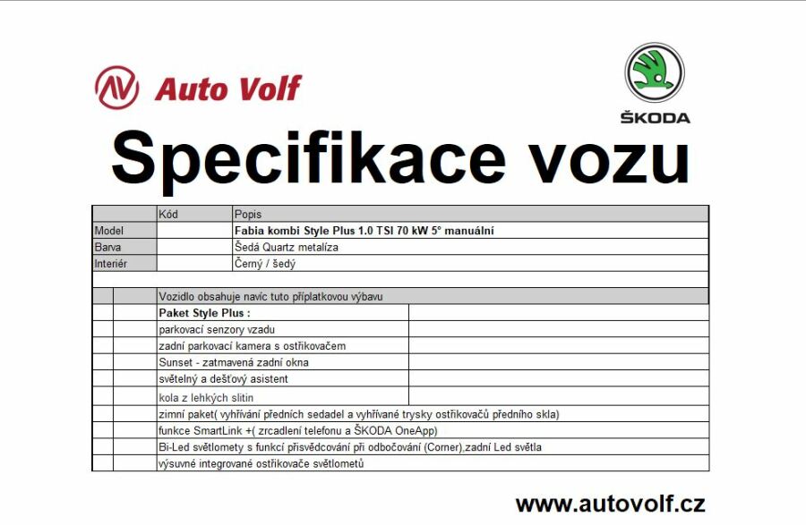 Škoda Fabia Style Plus