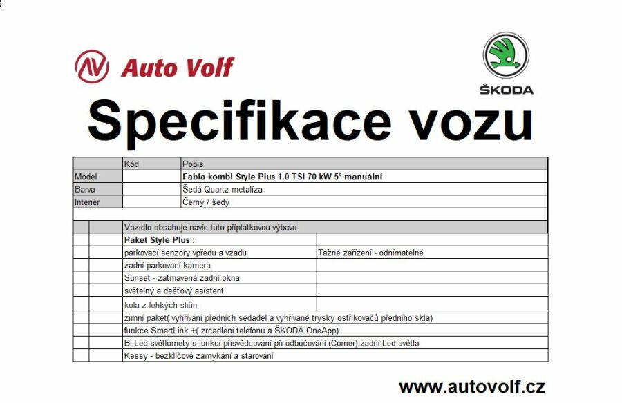 Škoda Fabia Style Plus