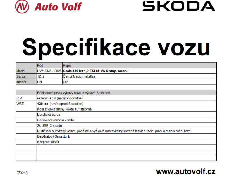 Škoda Scala 130LET