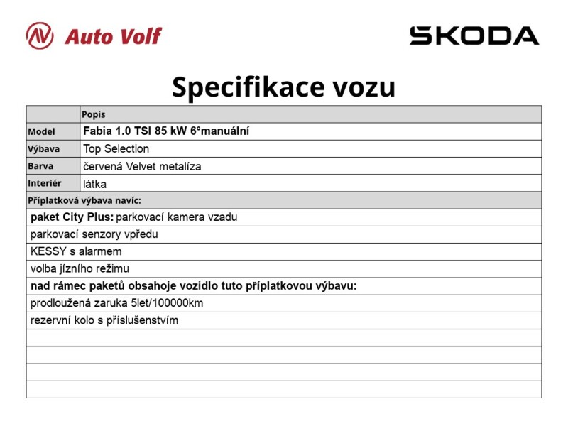 Škoda Fabia Top Selection
