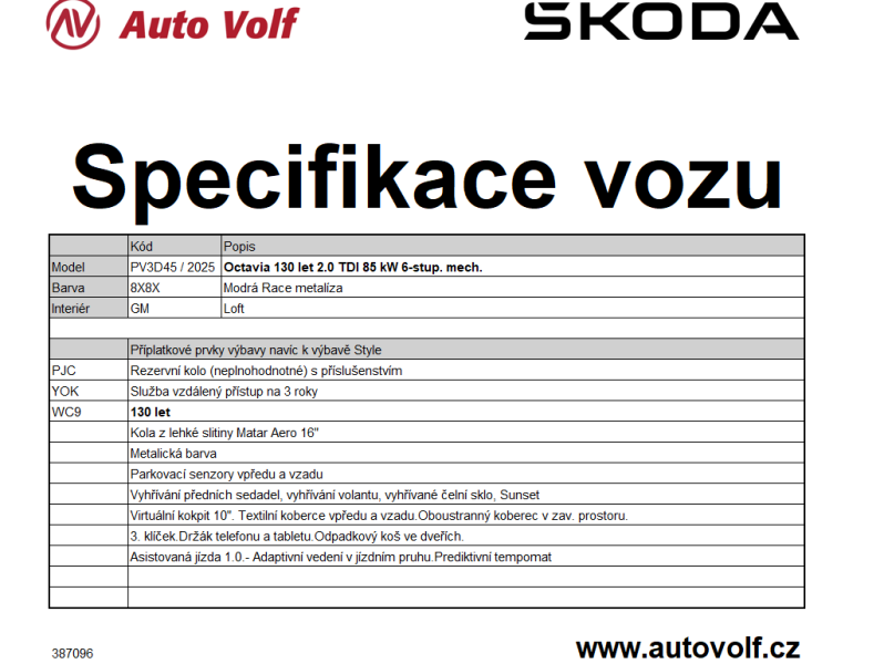 Škoda Octavia 130LET
