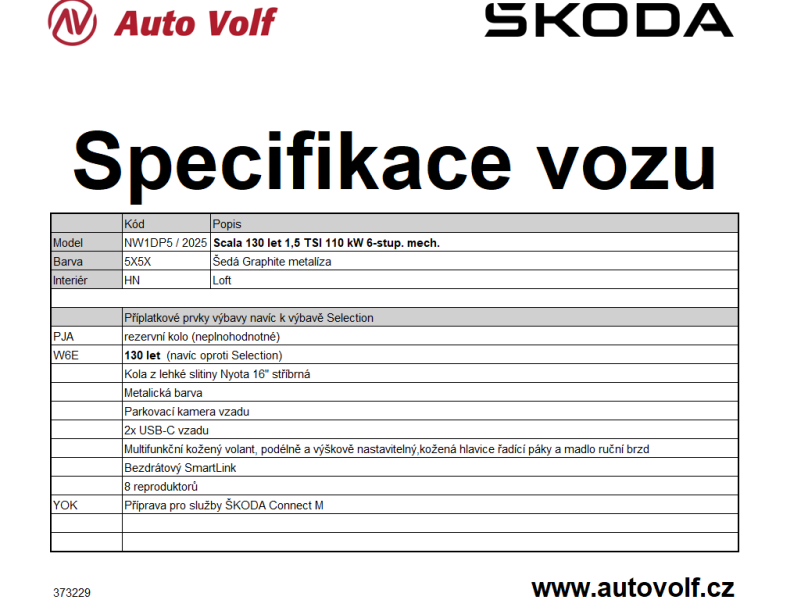 Škoda Scala 130LET