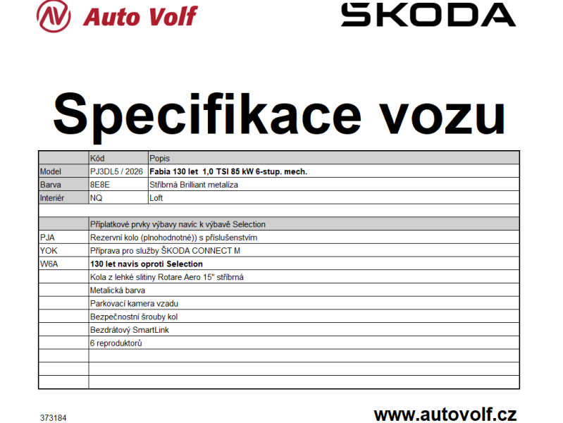 Škoda Fabia 130LET